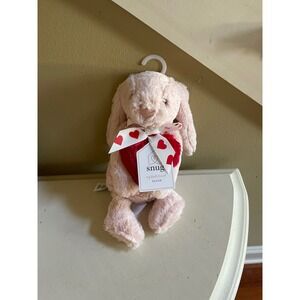 Snug Plush Pink 11"  Bunny Rabbit Lovey Heart Valentine Kids Infant Toy NWT